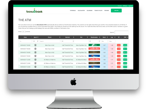 Image of Bonusbank Matched Betting Software