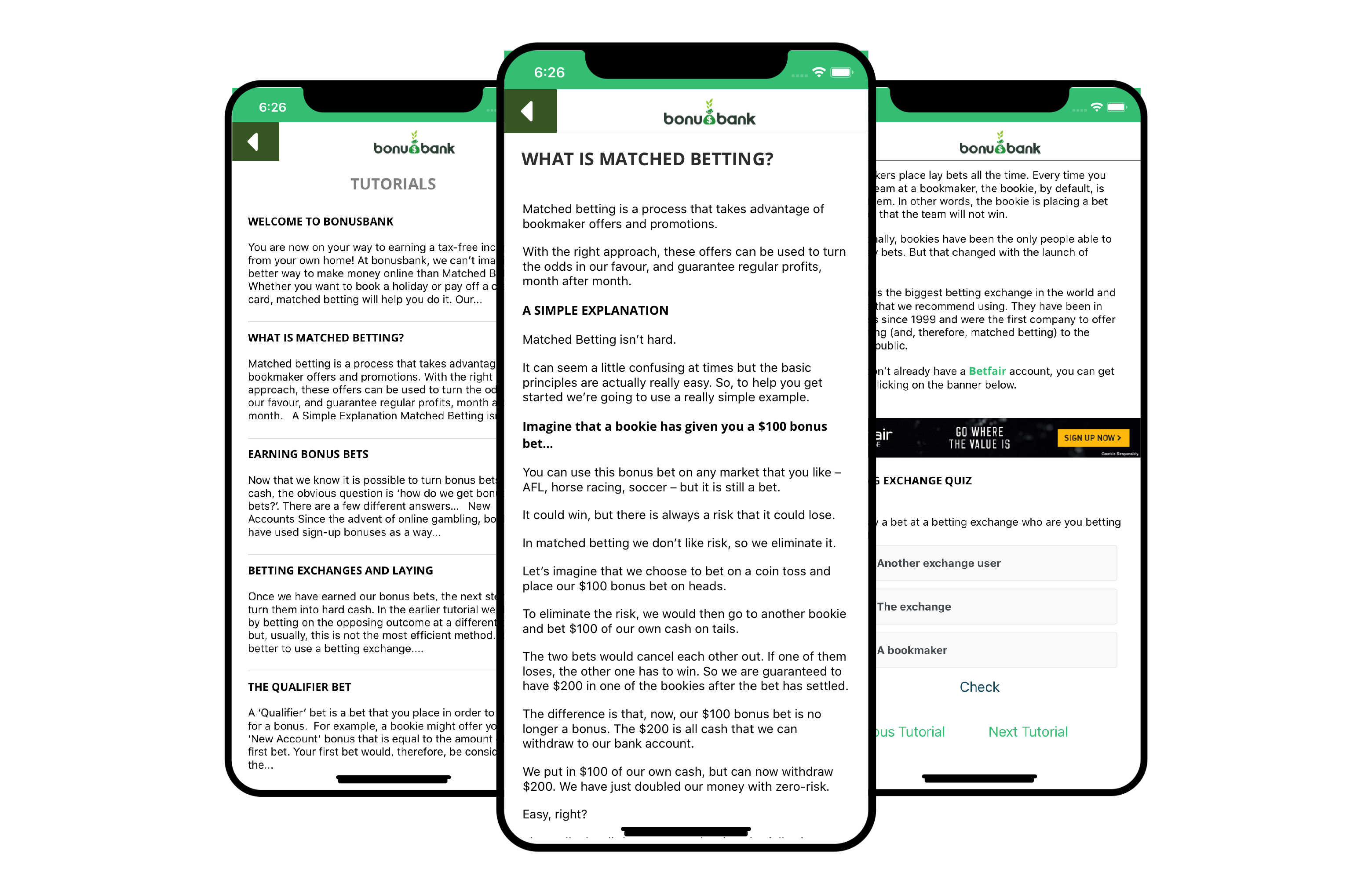 Matched Betting App - Bonusbank - Make Money Online